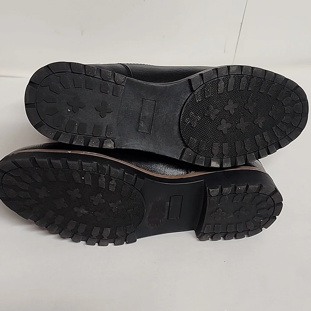 Nautica Sz 8.5 Black w/ Cream inside Textile Upper Pull-on Comfortable Boots